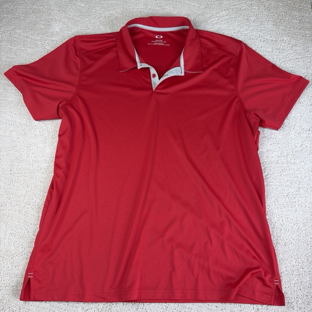 Men's Oakley‎ 2XL Short Sleeve Golf Polo Shirt Red